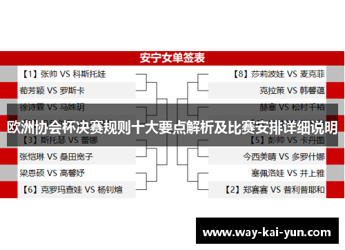 欧洲协会杯决赛规则十大要点解析及比赛安排详细说明