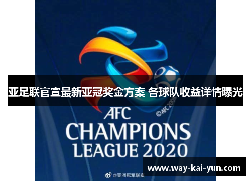 亚足联官宣最新亚冠奖金方案 各球队收益详情曝光 亚足联官宣最新亚冠奖金方案 各球队收益详情曝光